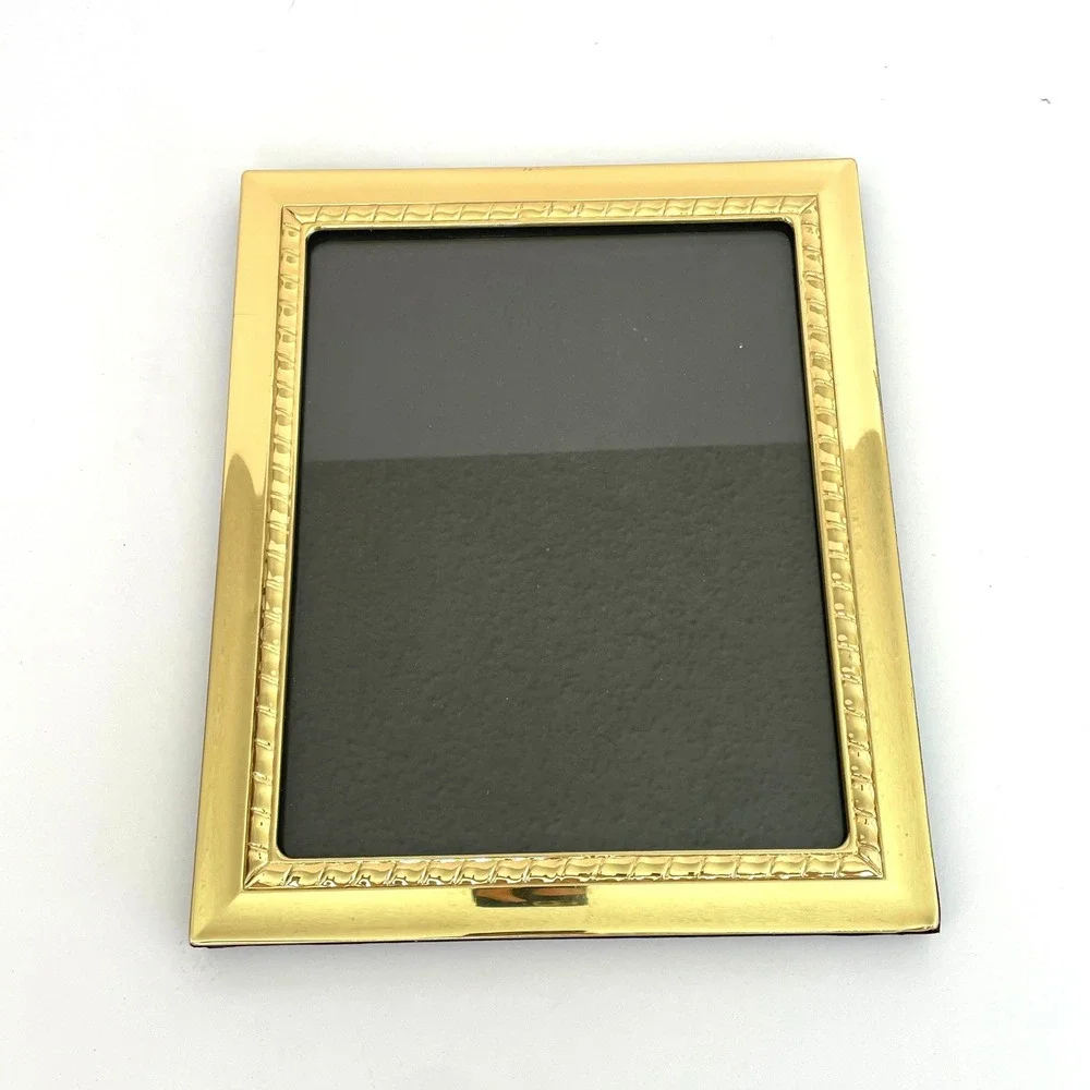 Vintage Brass Gold Picture Frame Set‎ Rope Detail Hinged Double Frames 5x7 8x10